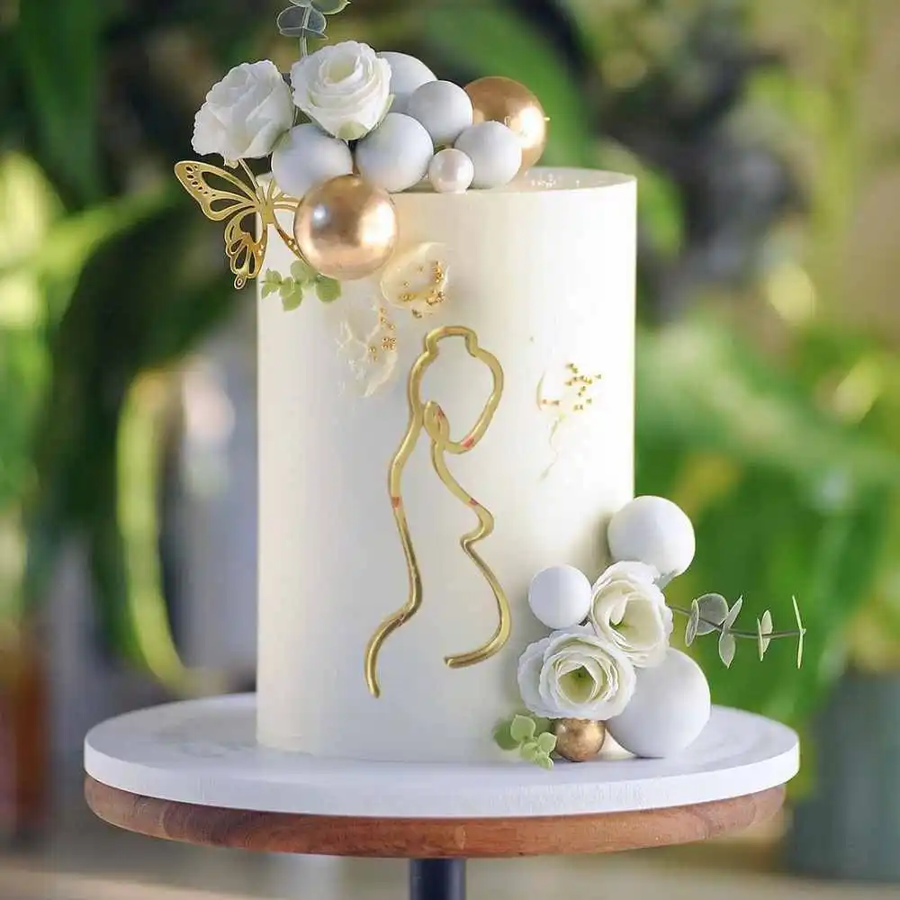 Baby Bump Stencil Cake Topper